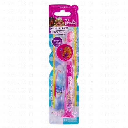 Brosse à dent ergonomique avec capuchon barbie