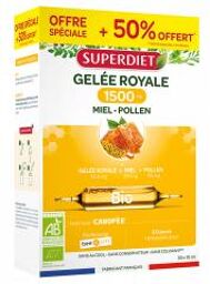 Super Diet Super Diet Gelée Royale Miel Pollen Bio 30 Ampoules - Boîte 30 ampoules de 15 ml
