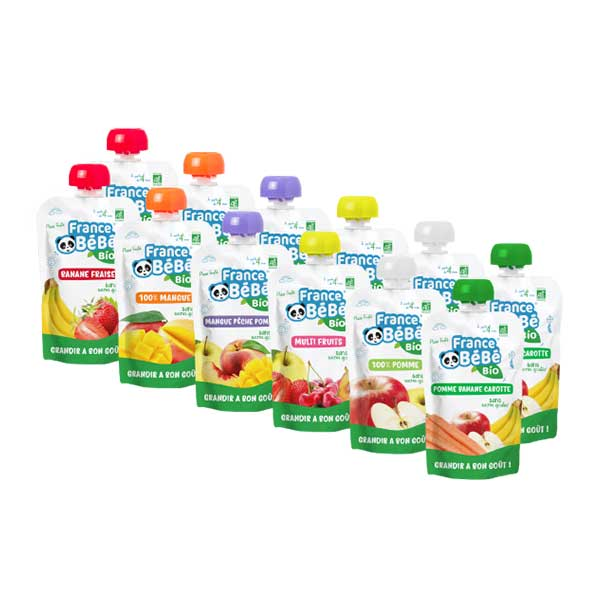 Gourde Pack Compotes +4m Bio 12x100g
