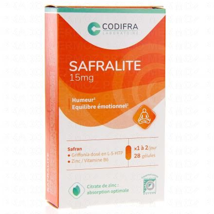 Safralite 15 mg amélioration de l'humeur équilibre émotionnel 28 gélules