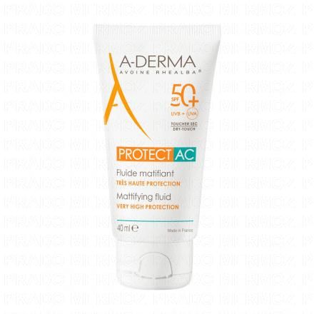 A-DERMA Protect AC - fluide matifiant très haute protection SPF 50+ tube 40ml