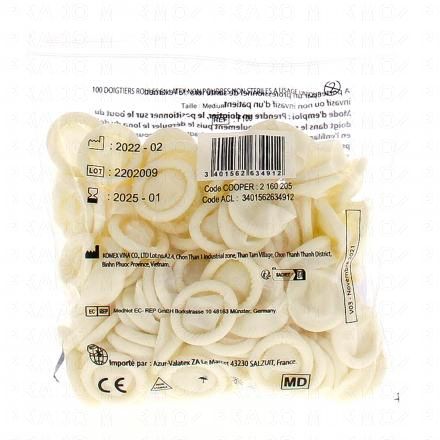 Doigtier roulés latex non stérile Taille M x100