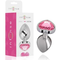 Anal Plug Coeur Cristal Rose Taille M 1ut