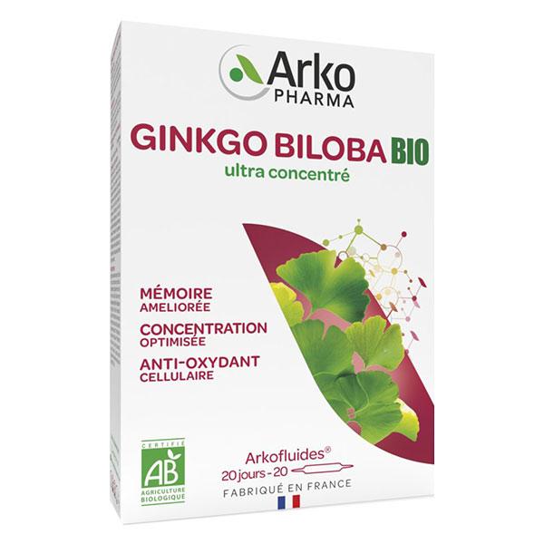Arkofluides Ginkgo Biloba Mémoire Concentration 20 ampoules