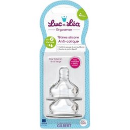 Luc Et Léa Ergosense Tétines Silicone Anti-Colique 4m+ 2 Unités