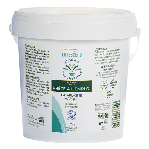 - Argile Pâte prête à l'emploi - Naturel - Seau 1.2 kg