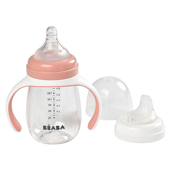 Tasse Biberon d'Apprentissage 2en1 Rose 210ml