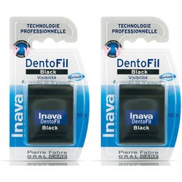 Inava® DentoFil Noir - Fil dentaire ciré avec chlorhexidine