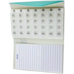 Boîte à Pilules Hebdomadaire avec Bloc-notes 1ut