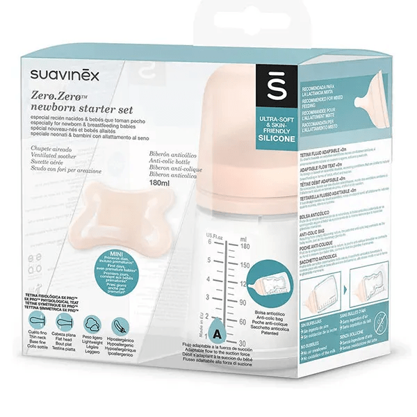 Set Zerø.Zerø Biberon A + Sucette -2/2 mois 180ml