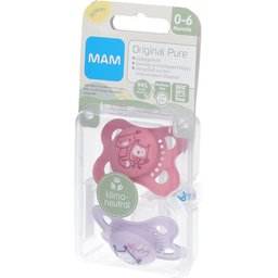 Original Pure Tétines en silicone à motif rose-rose 0-6 mois