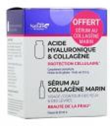 Duo Acide Hyaluronique & Collagène + Sérum au Collagène Marin - Boîte 1 pot de 60 gélules + 1 flacon de 30 ml