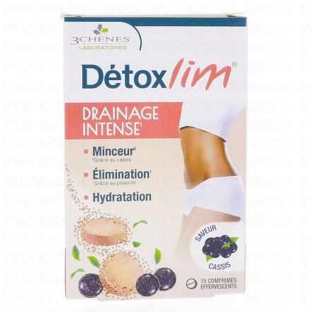 LES 3 CHENES Détoxlim gout cassis x15 comprimés effervescents
