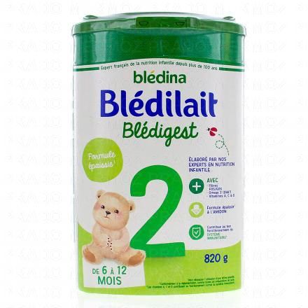BLEDINA Blédilait Blédigest Lait de suite 2ème âge 820g