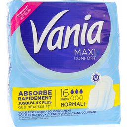 Maxi Confort Normal+ 16 Serviettes Hygiéniques