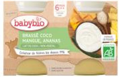 Brassé Végétal au Lait de Coco - Mangue Ananas - Carton 2 pots de 130 g