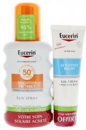 Sun Protection Sensitive Protect Sun Spray SPF50+ 200 ml + Relief Gel-Crème Après-Soleil 50 ml Offert - Lot 2 produits dont 1 offert