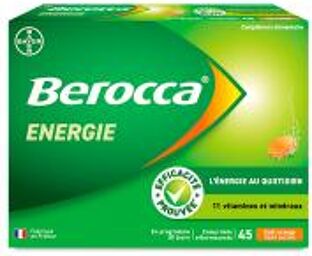 Énergie Multivitamines et Minéraux Goût Orange 45 Comprimés Effervescents - Boîte 3 tubes de 15 comprimés