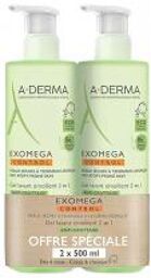 Exomega Control Gel Lavant Émollient 2en1 Anti-Grattage Lot de 2 x 500 ml - Lot 2 x 500 ml
