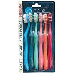 Brosse à Dents avec Gratte Langue Médium 6 unités