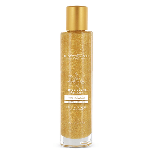 Huile sèche Pailletée Corps & cheveux Note vanillée 50ml