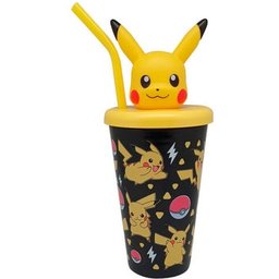 Vaisseau Paille Topper 3D Pikachu Pokem 500ml 1ut