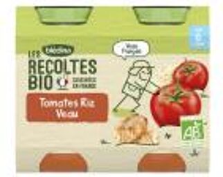 Les Récoltes Bio Tomates Riz Veau dès 6 Mois Biologique 2 POTS - 2 pots 2 pots de 200 g