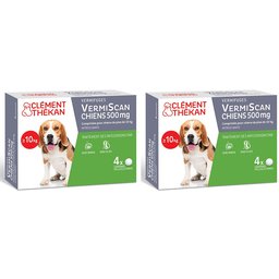 Clement Thekan Vermifuges Vers Plats Et Ronds Chien 10kg et + 4 Comprimés