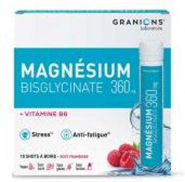 Magnésium Bisglycinate 360 mg + Vitamine B6 10 Shots - Boîte
