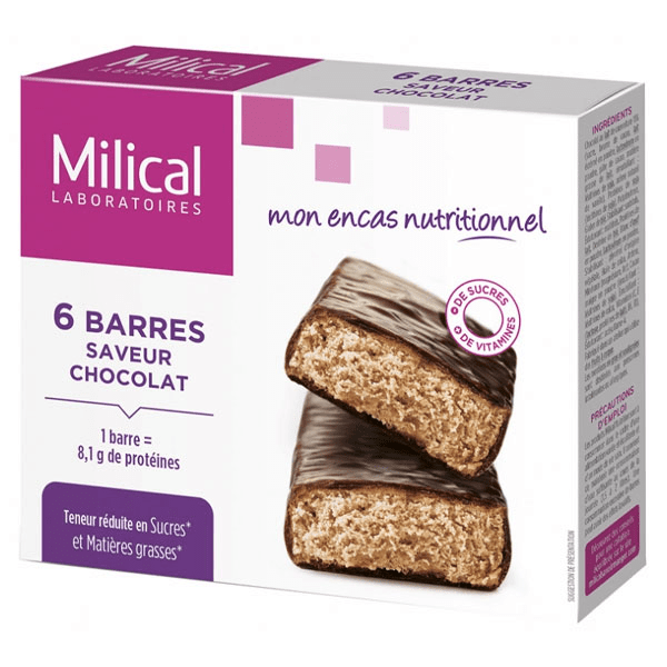 Barres Minceur Hyperprotéinées Chocolat 6 Unités