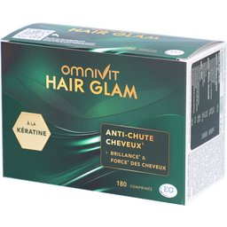 Omnivit Hair Glam | Chute de cheveux, cheveux brillants et forts | Avec kératine et acides aminés | 3 mois