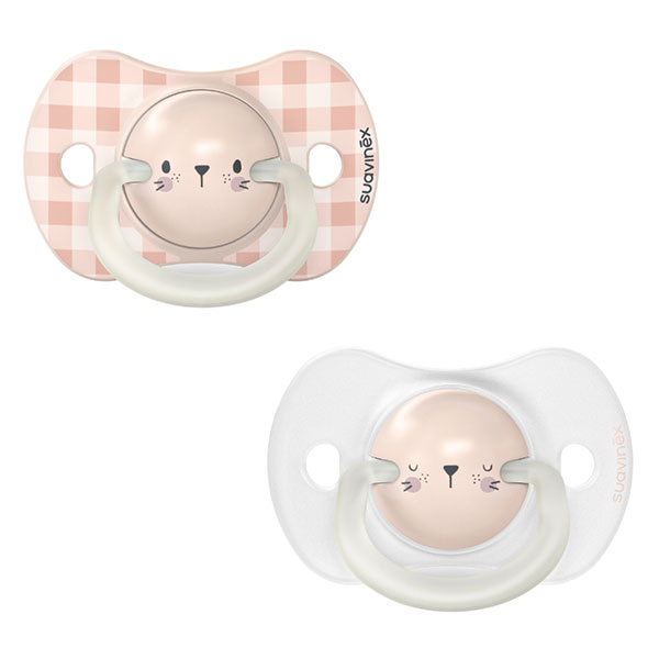 Lot de 2 Sucettes Phosphorescentes Sx Pro 6/18 mois Night&Day Lapin