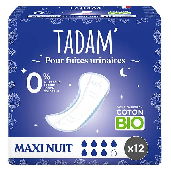 Fuites Urinaires Serviette Maxi Nuit 12 unités