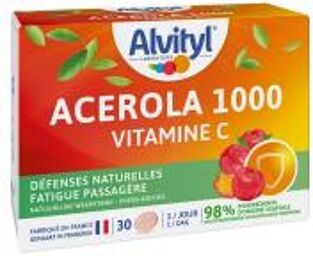 Acérola 1000 Vitamine C Défenses Naturelles 30 Comprimés à Croquer - Boîte 30 comprimés