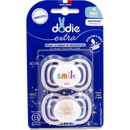 Extra Sucette Anatomique +6M F7 Fine Jour Nuit 2 uts