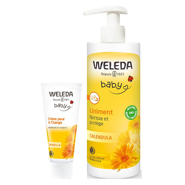 Bébé Calendula Liniment Bio 400ml + Crème pour le Change 75ml