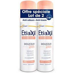 Déodorant Douceur 24h Peaux Sensibles Aérosol 2x150ml