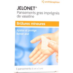 Smith & Nephew Jelonet Pansement Imprégné de Vaseline 5x5cm 5 Unités