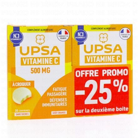 Vitamine C 500mg lot de 2x30 comprimés à croquer