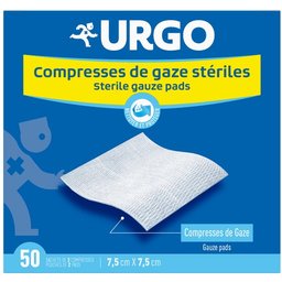 Compresses Stériles 7,5cm x 7,5cm 2x50 Unités