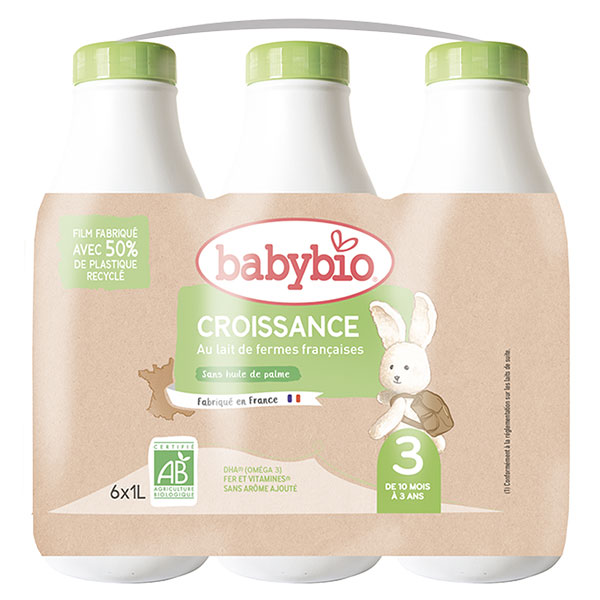 Lait Croissance Lait de Vache 3ème Âge Bio 6 x 1L