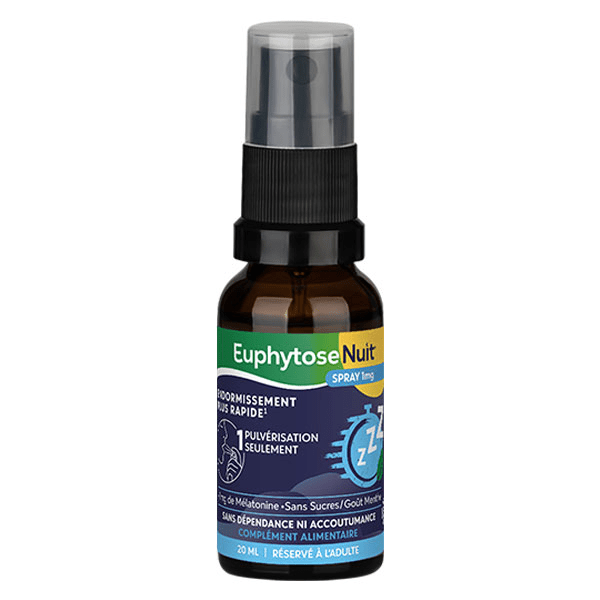 EuphytoseNuit Spray sommeil 1 mg mélatonine - goût menthe - 130 pulvérisations