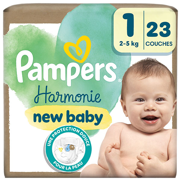 Couches Harmonie T1 (2-5 Kg) Avec Emballage Papier Recyclable