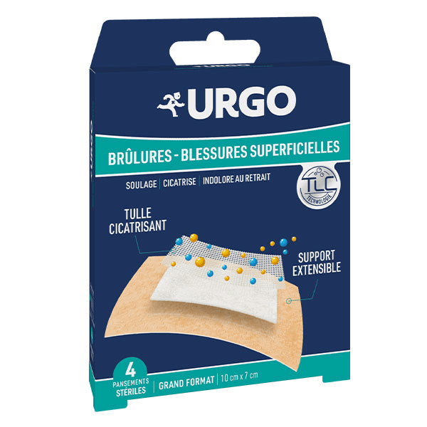 Brûlures pts Extensible,10x7, boîte de 4 pts