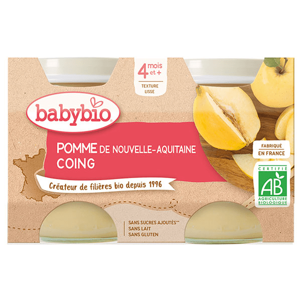 Fruits Pot Pomme Coing +4m Bio 2 x 130g