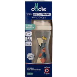 Biberon Tétine Multi-Perforée Débit 2 0-6M Rose 270ml