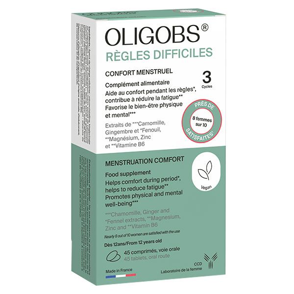 Oligobs Règles Difficiles Boîte 3 cycles 45 comprimés sécables