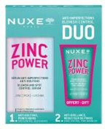 Zinc Power Sérum Anti-Imperfections Anti-Boutons 30 ml + Fluide Matifiant Réducteur de Pores 15 ml Offert - Coffret 2 produits dont 1 offert