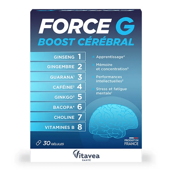 Force G Boost Cérébral Mémoire, Concentration & Énergie Mentale 30 Gélules
