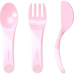 Set de couverts d'apprentissage +6 mois rose